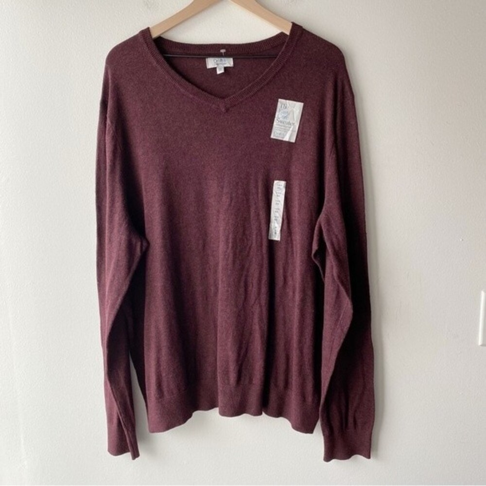 croft & barrow the easy care sweater in red plum size xxl
